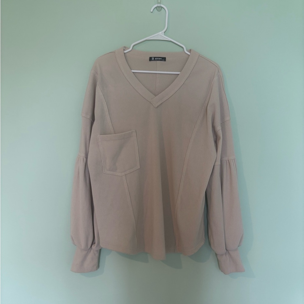 Vetements Beige V-Neck Sweatshirt